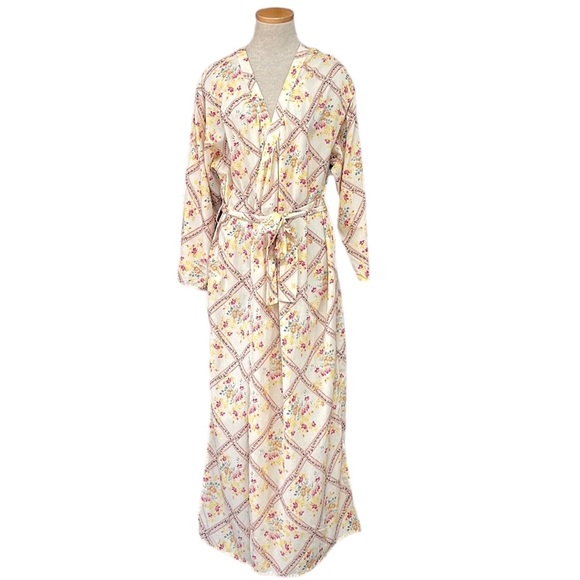 Free People Other - Free People Intimately NWT Robe Tea Combo Yellow Pink Floral Size X Small/Small